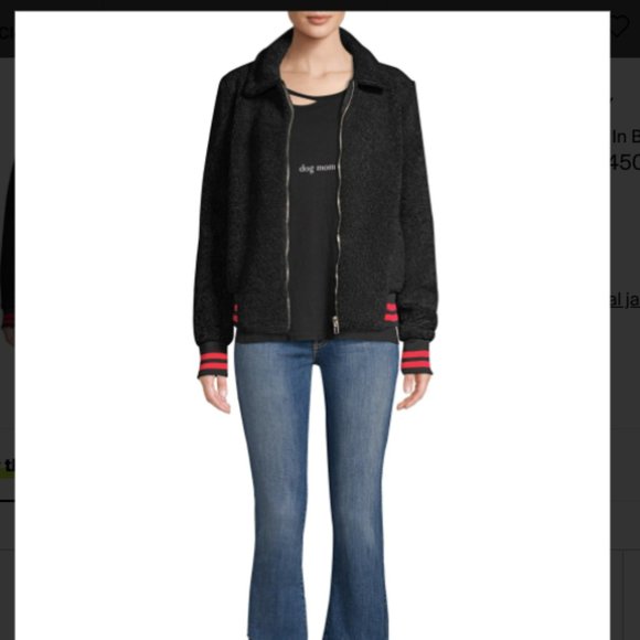 n:PHILANTHROPY Black Sherpa Varsity Bomber - Picture 4 of 6